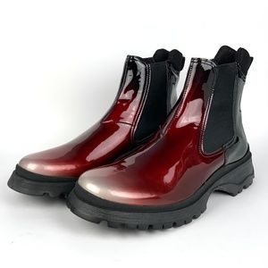 PRADA, Patent Leather Fire Ombre Boot